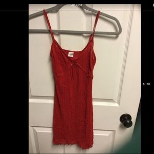 Vintage Express Red Lace Fitted Chemise Babydoll.  Size Medium but runs small.